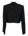 Off-White Size 42 Black Wool Blend Shoulder Pads One Button Cropped Jacket Black / 42