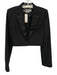 Off-White Size 42 Black Wool Blend Shoulder Pads One Button Cropped Jacket Black / 42