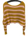 Free People Size XS Yellow & Pink Cotton Ribbed Knit Striped Wide Neck Sweater Yellow & Pink / XS