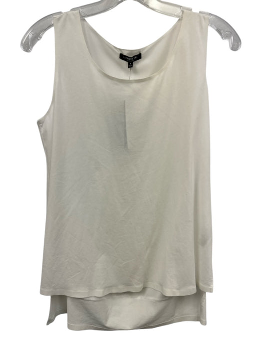 Lafayette 148 Size P White Cotton Blend Sleeveless High Low Tank Top White / P