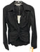 Trina Turk Size S Black Cotton Blend Long Sleeve Twist Front Side Zip Top Black / S
