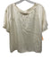 By Anthropologie Size L Cream White Silk Short Sleeve Paneled T Shirt Top Cream White / L