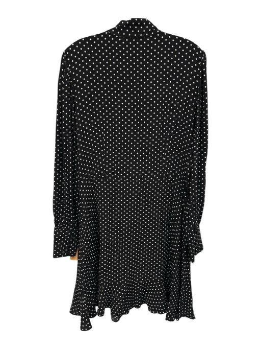 & Other Stories Size 10 Black & White Viscose Polka Dots Long Sleeve Dress Black & White / 10