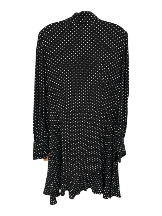 & Other Stories Size 10 Black & White Viscose Polka Dots Long Sleeve Dress Black & White / 10