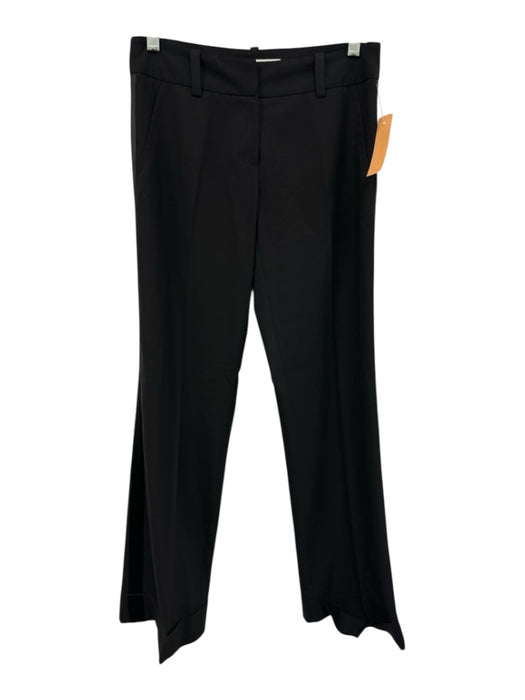 Trina Turk Size 0 Black Wool Blend Cuffed Trouser Hook & Zip Fly Pants Black / 0