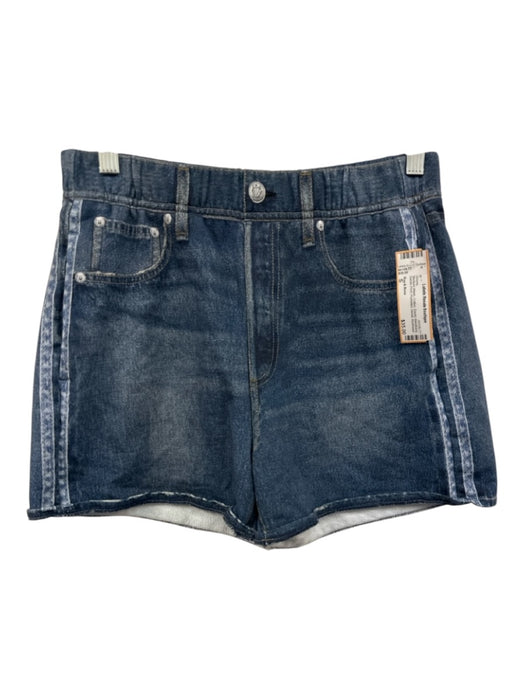 Rag & Bone Size S Medium Wash Cotton Elastic Waistband Denim Print Sweat Shorts Medium Wash / S