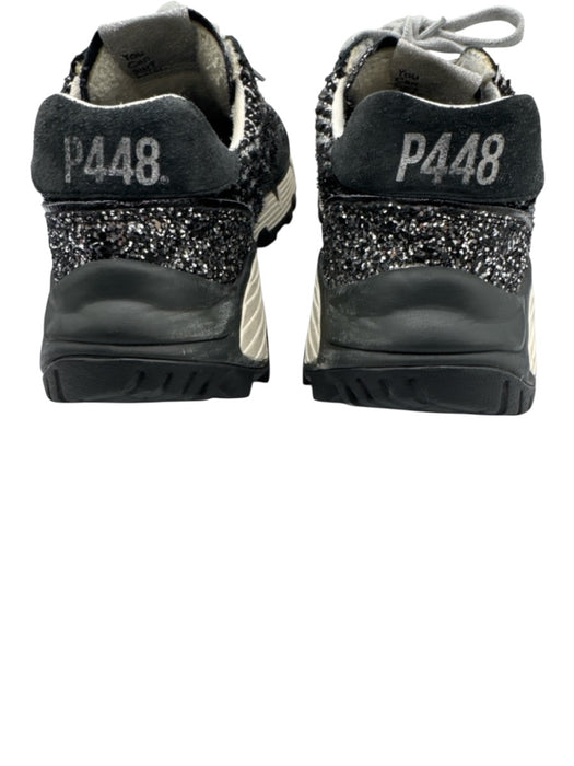 P448 Shoe Size 38 Black & White textile upper Tweed Shimmer Low Top Sneakers Black & White / 38