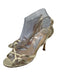 Jimmy Choo Shoe Size 38 Gold Leather Upper Metallic Strappy Ankle Buckle Sandals Gold / 38