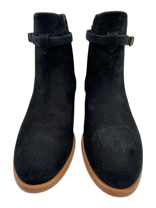 Louis Vuitton Shoe Size 37 Black Leather Upper Nubuck Logo Buckle Chelsea Boots Black / 37