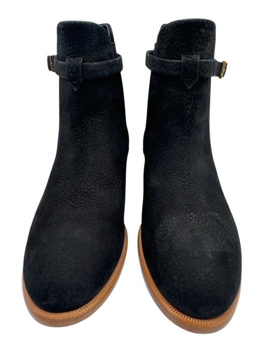 Louis Vuitton Shoe Size 37 Black Leather Upper Nubuck Logo Buckle Chelsea Boots Black / 37