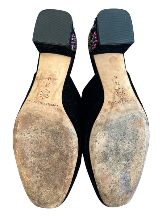 Loeffler Randall Shoe Size 7.5 Black Velvet Square Toe V top Open Back Shoes Black / 7.5