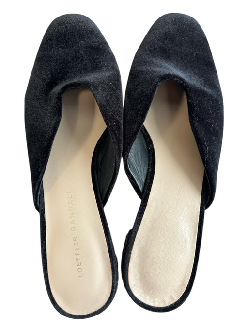 Loeffler Randall Shoe Size 7.5 Black Velvet Square Toe V top Open Back Shoes Black / 7.5