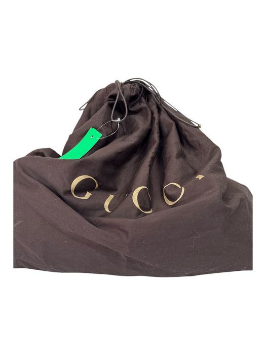 Gucci Brown Leather Gold Tone Hardware Bamboo Detail Braided Strap Shoulder Bag Brown