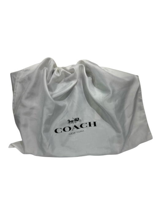 Coach Black, Teal & White Leather silver tone hardware Zipper Closure Tote Bag Black, Teal & White