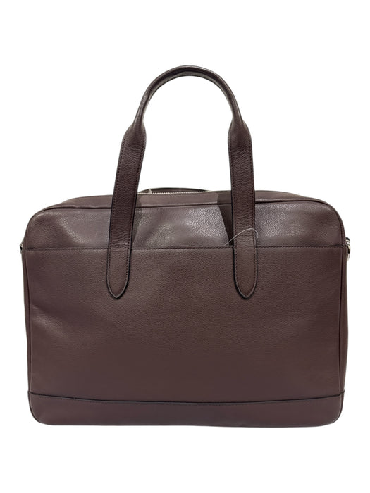 Coach Brown Leather silver tone hardware Shoulder Strap Included Briefcase Bag Brown
