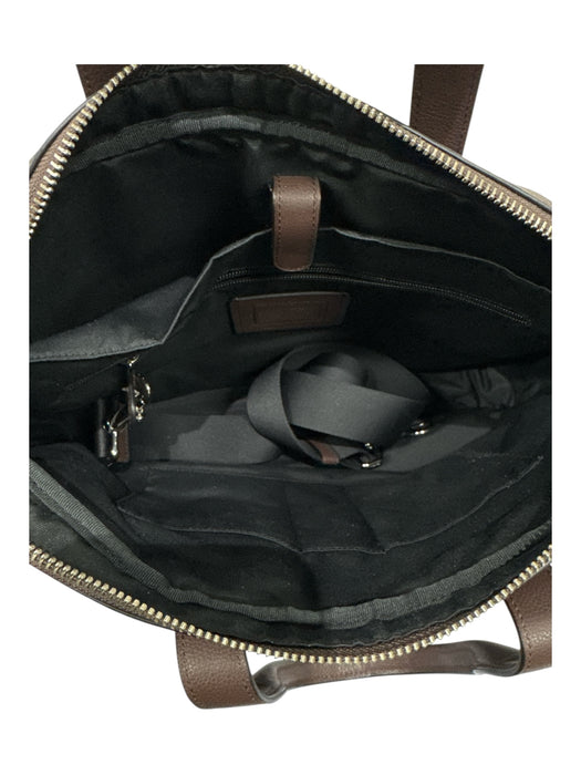 Coach Brown Leather silver tone hardware Shoulder Strap Included Briefcase Bag Brown