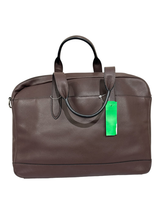 Coach Brown Leather silver tone hardware Shoulder Strap Included Briefcase Bag Brown