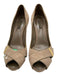Louis Vuitton Shoe Size 37 Taupe Gray Suede Upper Criss Cross Peep Toe Pumps Taupe Gray / 37