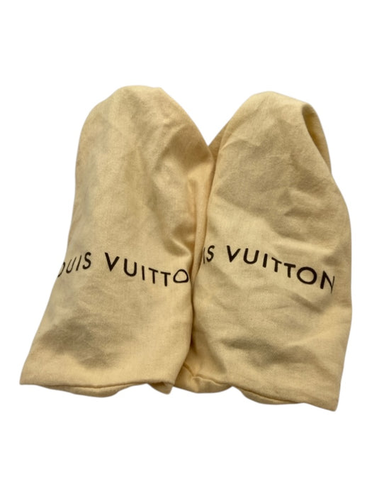 Louis Vuitton Shoe Size 37 Taupe Gray Suede Upper Criss Cross Peep Toe Pumps Taupe Gray / 37