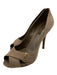 Louis Vuitton Shoe Size 37 Taupe Gray Suede Upper Criss Cross Peep Toe Pumps Taupe Gray / 37