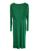 Karen Millen Size M Green Polyester & Spandex Drape Solid Long Sleeve Maxi Dress Green / M