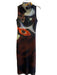 Desigual Size M Brown & Multi Polyester Body Con Semi Sheer Sleeveless Dress Brown & Multi / M