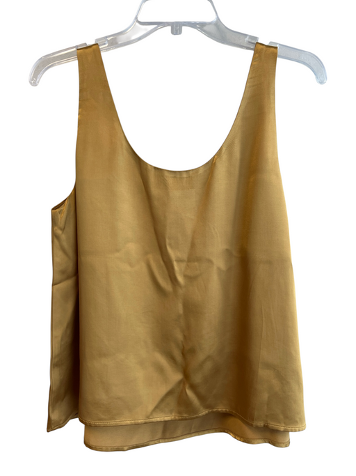 Mare Mare Size M Gold Tone Viscose Satin Scoop Neck Sleeveless Tank Top Gold Tone / M