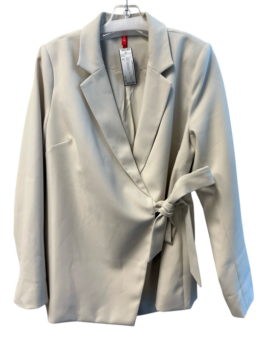 Spanx Size M White Polyester Blend Lapel Tie Front Blazer Jacket White / M