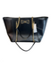 Ted Baker Black Leather Gold hardware Zip Close Bow Detail Chain Strap Bag Black