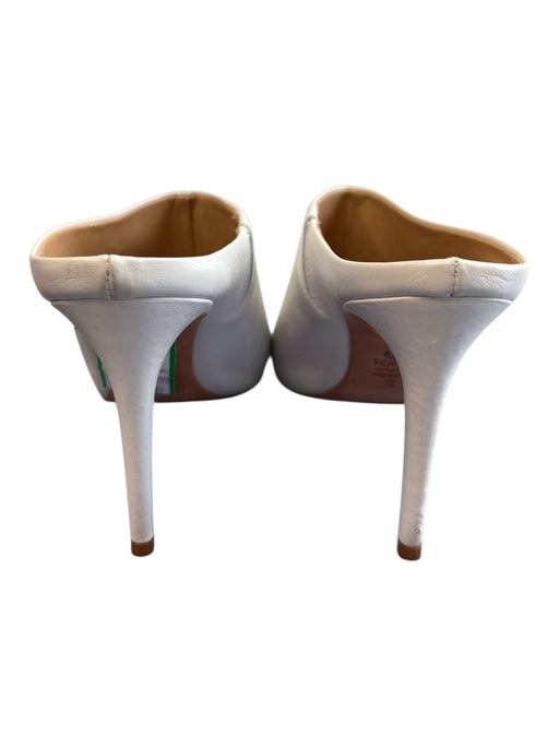 Schutz Shoe Size 8 White Leather Pointed Toe Open Back High Heel Shoes White / 8