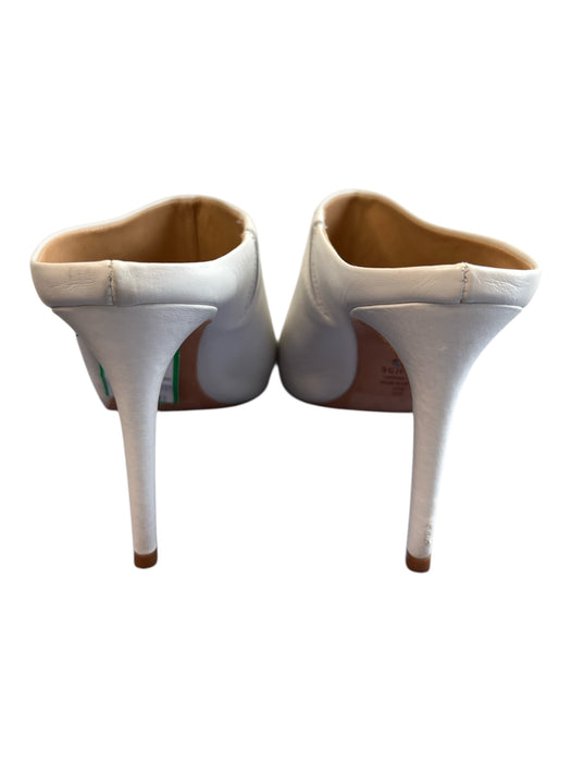 Schutz Shoe Size 8 White Leather Pointed Toe Open Back High Heel Shoes White / 8