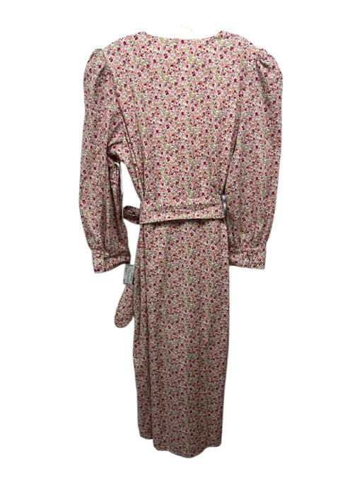 Hyacinth House Size XL White, Pink & Green Cotton Floral Long Sleeve Midi Dress White, Pink & Green / XL