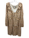 Derek Lam 10 Crosby Size XL Tan & beige Cotton Abstract Print Tiered Dress Tan & beige / XL