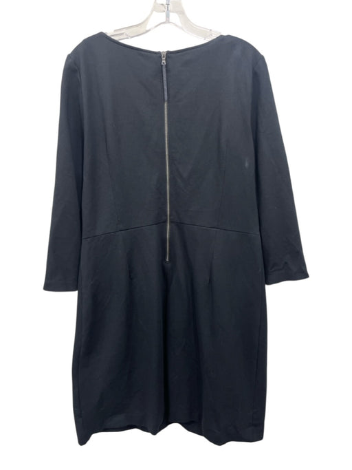 Spanx Size XL Black Rayon & Nylon Wide Neck Long Sleeve Front Pocket Dress Black / XL