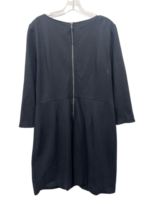 Spanx Size XL Black Rayon & Nylon Wide Neck Long Sleeve Front Pocket Dress Black / XL