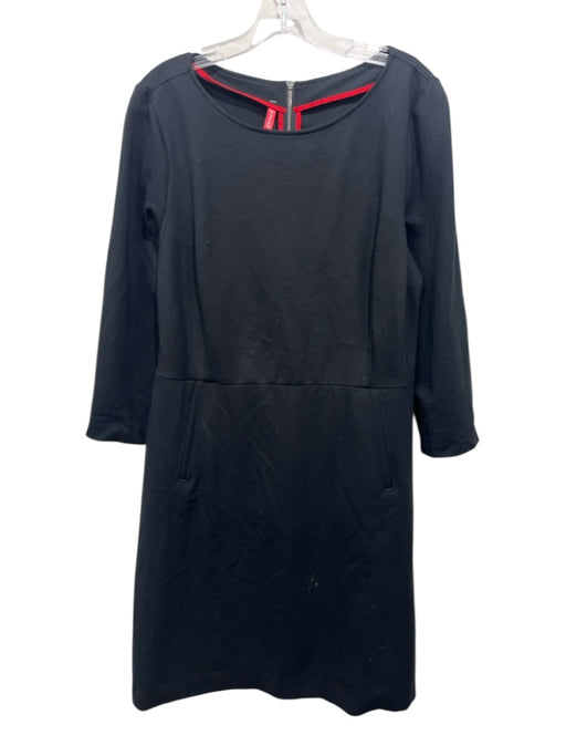 Spanx Size XL Black Rayon & Nylon Wide Neck Long Sleeve Front Pocket Dress Black / XL