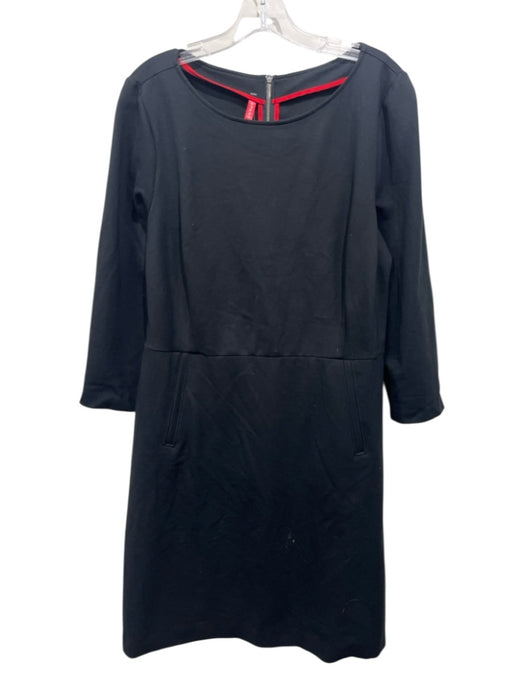 Spanx Size XL Black Rayon & Nylon Wide Neck Long Sleeve Front Pocket Dress Black / XL