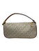 Michael Michael Kors White, Brown & Grey Leather Pouch Pocket Buckle Detail Bag White, Brown & Grey / XS