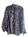 Elliott Lauren Size 10 Brown & Black Polyester Collared Button Down Top Brown & Black / 10