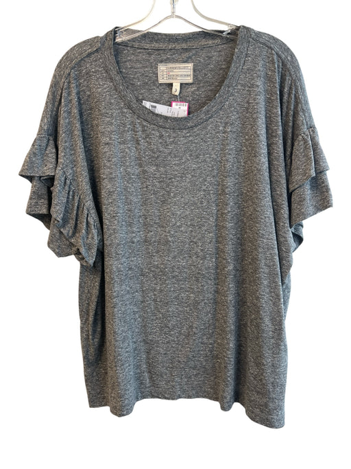 Current Elliot Size 3 Gray Polyester Blend Short Sleeve solid color Top Gray / 3