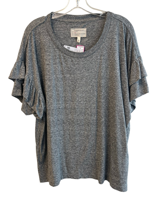 Current Elliot Size 3 Gray Polyester Blend Short Sleeve solid color Top Gray / 3