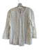 Rebecca Taylor Size 12 White Cotton Long Sleeve Lace Detail Round Neck Top White / 12