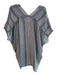 Vince Size M Blue & Gray Silk Short Sleeve Abstract V Neck Flowy Top Blue & Gray / M