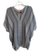 Vince Size M Blue & Gray Silk Short Sleeve Abstract V Neck Flowy Top Blue & Gray / M