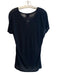 Tory Burch Size L Black Modal Short Sleeve Sequin Design Scoop Neck Top Black / L