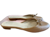Burberry Shoe Size 36.5 Beige Leather Closed toe Round Toe Bow Detail Flat Shoes Beige / 36.5