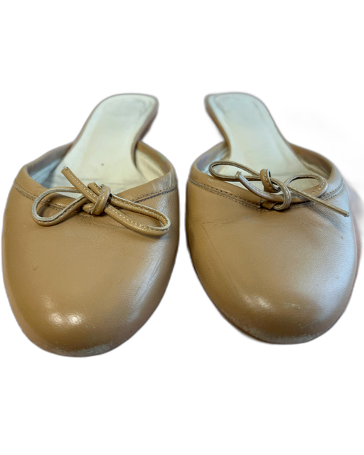Burberry Shoe Size 36.5 Beige Leather Closed toe Round Toe Bow Detail Flat Shoes Beige / 36.5