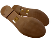 Tory Burch Shoe Size 7 Beige Leather open toe Strappy Back Zip Sandal Shoes Beige / 7