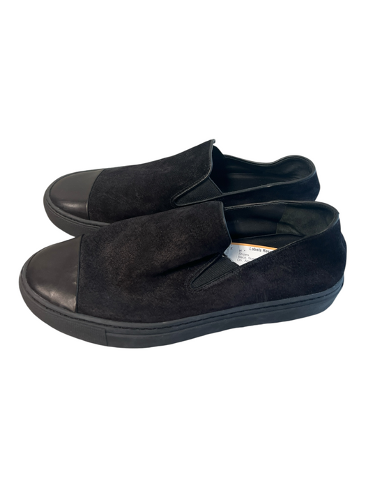 Vince Shoe Size 37.5 Black Suede Leather Toe Cap Flat Slip On Almond Toe Shoes Black / 37.5