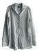Kal Rieman Size 10 Blue & White Cotton Blend Pin Stripe Buttondown Collared Top Blue & White / 10